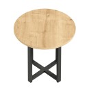 Τραπεζάκι βοηθητικό Mesa Megapap χρώμα sapphire oak Ø45x50εκ.
