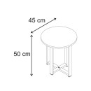 Τραπεζάκι βοηθητικό Mesa Megapap χρώμα sapphire oak Ø45x50εκ.