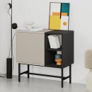 Μπουφές Mona Megapap χρώμα sandstone - black wood 81x40x80εκ.