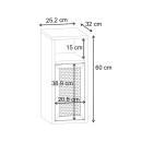 Κομοδίνο Inca Megapap χρώμα light oak 25,2x32x60εκ.
