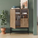 Μπουφές Amira Megapap χρώμα καρυδί Ud - black wood 90x40x125εκ.