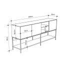 Μπουφές Amira Megapap χρώμα καρυδί Ud - black wood 180x40x80εκ.