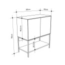 Μπουφές Amira Megapap χρώμα καρυδί Ud - black wood 80x40x90εκ.