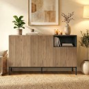 Μπουφές Cailin Megapap χρώμα sepet oak - black wood 140x41,8x80εκ.