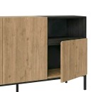 Μπουφές Cailin Megapap χρώμα sepet oak - black wood 140x41,8x80εκ.