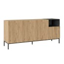 Μπουφές Cailin Megapap χρώμα sepet oak - black wood 180x41,8x80εκ.