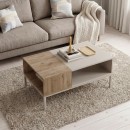 Τραπεζάκι σαλονιού Cailin Megapap χρώμα sandstone - sepet oak 90x56x40,6εκ.