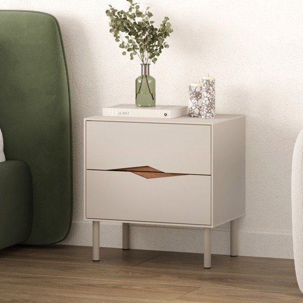 Κομοδίνο Marquise Megapap χρώμα sandstone 50x35x52,3εκ.
