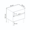 Κομοδίνο Marquise Megapap χρώμα sandstone 50x35x52,3εκ.