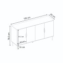Μπουφές Marquise Megapap χρώμα sandstone 150x40x78,5εκ.
