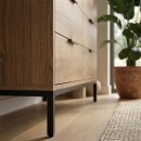 Συρταριέρα Mars Megapap χρώμα καρυδί Ud 140x45x83,5εκ.