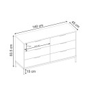 Συρταριέρα Mars Megapap χρώμα καρυδί Ud 140x45x83,5εκ.