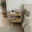 Κομοδίνο Melis Megapap χρώμα καρυδί Ud 45x35x56,4εκ.