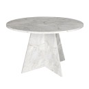 Τραπέζι Tailor Megapap χρώμα λευκό εφέ μαρμάρου Ø120x75,7εκ.