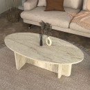Τραπεζάκι σαλονιού Ravey Megapap χρώμα travertine 120x60x39,8εκ.