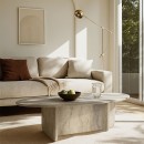 Τραπεζάκι σαλονιού Ravey Megapap χρώμα travertine 120x60x39,8εκ.