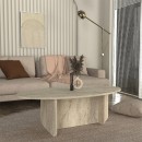Τραπεζάκι σαλονιού Ravey Megapap χρώμα travertine 120x60x39,8εκ.