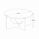 Τραπεζάκι σαλονιού Lemmar Megapap χρώμα sandstone Ø75x36,8εκ.