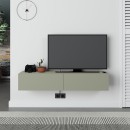 Έπιπλο τηλεόρασης επιτοίχιο Francy Megapap χρώμα ash green 135x31,7x25εκ.