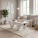 Τραπεζάκι σαλονιού Pipra Megapap χρώμα λευκό 110x60x40εκ.