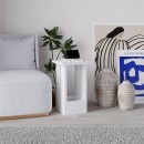 Τραπεζάκι βοηθητικό Tasos Megapap χρώμα λευκό 30x30x50,3εκ.