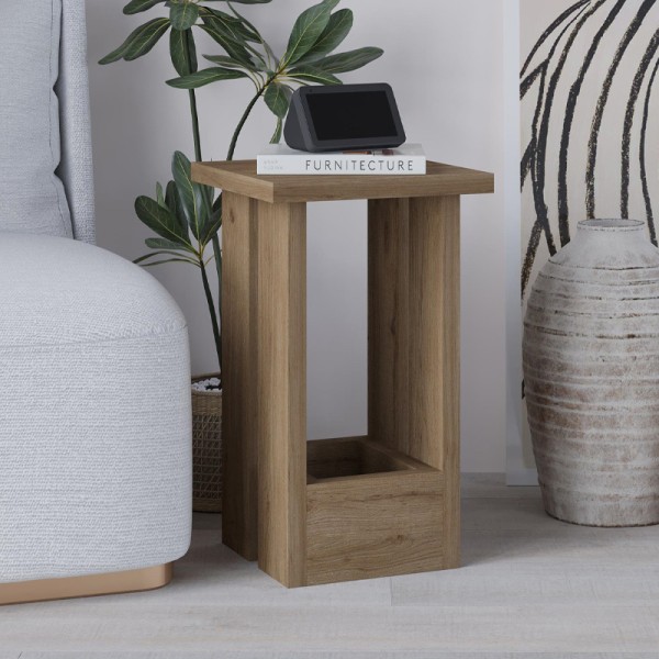 Τραπεζάκι βοηθητικό Tasos Megapap χρώμα sepet oak 30x30x50,3εκ.