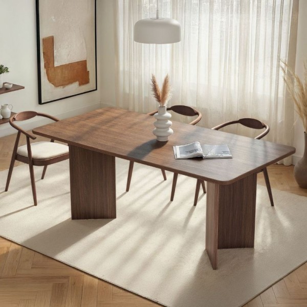 Τραπέζι Linza Megapap χρώμα καρυδί 180x90x75εκ.