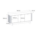 Μπουφές Bohema Megapap χρώμα μαύρο - sepet oak 180x47x76,6εκ.