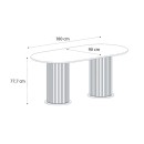 Τραπέζι Bohema Megapap χρώμα μαύρο - sepet oak 180x90x77,7εκ.