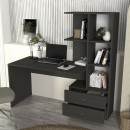 Γραφείο εργασίας Mantra Megapap χρώμα ανθρακί 155x60x152εκ.
