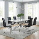Καρέκλα τραπεζαρίας Vela Megapap μαύρο PU - μεταλλική βάση χρωμίου 41x61x107εκ. | Σετ 4 τεμ