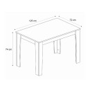 Σετ τραπεζαρία 5τμχ Darlen - Alma Megapap χρώμα sencron black - γκρι 125x72x74εκ.