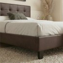 Κρεβάτι Sissy Megapap από τεχνόδερμα χρώμα καφέ 160x200εκ.