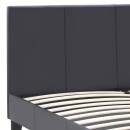 Κρεβάτι Flat Megapap από τεχνόδερμα χρώμα μαύρο ματ 140x190εκ.