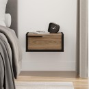 Κομοδίνο επιτοίχιο Eco Megapap χρώμα black wood - καρυδί Ud 40x33x18,5εκ.