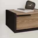 Κομοδίνο επιτοίχιο Eco Megapap χρώμα black wood - καρυδί Ud 40x33x18,5εκ.