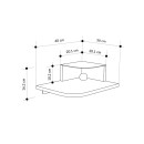 Κομοδίνο επιτοίχιο Luno Megapap με LED χρώμα sandstone 40x30x16,2εκ.
