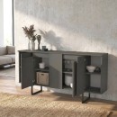 Μπουφές Orontes Megapap χρώμα ανθρακί 160x35,2x80εκ.