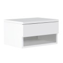 Κομοδίνο επιτοίχιο Mary Megapap χρώμα λευκό 40x30x23εκ.