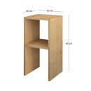 Κομοδίνο - Τραπεζάκι βοηθητικό Smile Megapap χρώμα φυσικό οξιάς 30x30x60εκ.