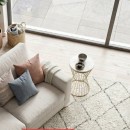 Τραπεζάκι βοηθητικό Hoffman Megapap μεταλλικό - Mdf χρώμα χρυσό - λευκό εφέ μαρμάρου 35x35x58εκ.