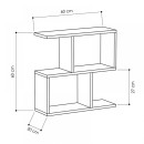 Τραπεζάκι βοηθητικό Homemania Megapap χρώμα γκρι ρετρό 60x20x60εκ.