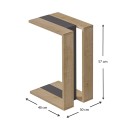 Τραπεζάκι βοηθητικό Muju Megapap χρώμα sapphire oak/ανθρακί 30x40x57εκ.