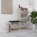 Παπουτσοθήκη Dude Megapap χρώμα sandstone 104,8x26x118,5εκ.