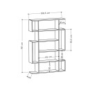 Βιβλιοθήκη Mito Megapap χρώμα sapphire oak - ανθρακί 108x25x161εκ.