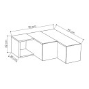 Έπιπλο τηλεόρασης γωνιακό Compact Megapap χρώμα ανθρακί - ανοιχτή μόκα 94,2x90,6x31,4εκ.