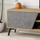 Έπιπλο τηλεόρασης Fiona Megapap χρώμα sapphire oak - γκρι ρετρό 180x35,6x48εκ.