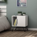 Κομοδίνο Glynn Megapap χρώμα λευκό 50,2x44,6x60εκ.