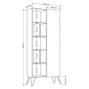 Βιβλιοθήκη Jedda Megapap χρώμα sapphire oak - ανθρακί 80,6x29,6x191εκ.