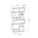 Βιβλιοθήκη Karmato Megapap χρώμα ανθρακί 96x25,5x168,5εκ.
